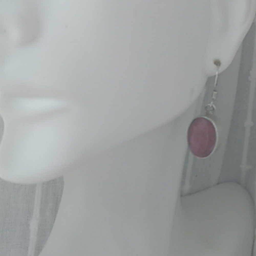 Ruby sterling silver earrings